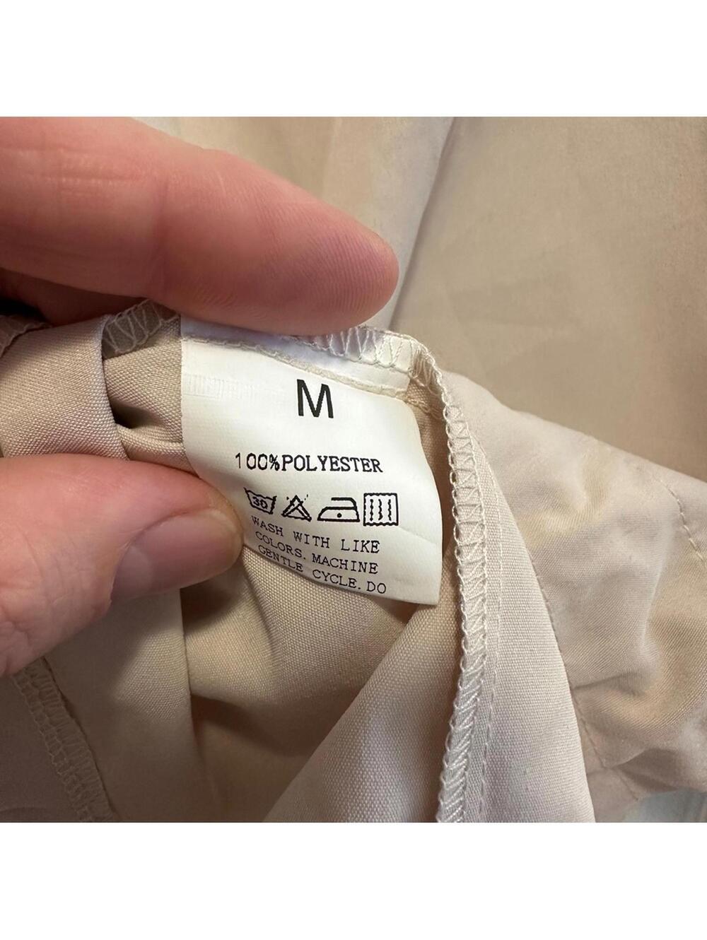 Beige Spring Jacket Zip Front Lightweight M - Picture 6 of 7